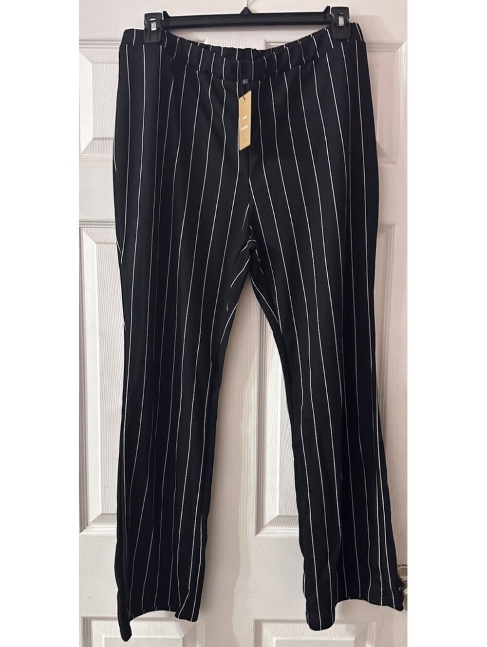 Shein Curve Women’s Plus Size Casual Black White Striped Pants Size 2XL NWT